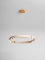 Circle Travertine Pendant Lamp – Minimalist Stone Disc
