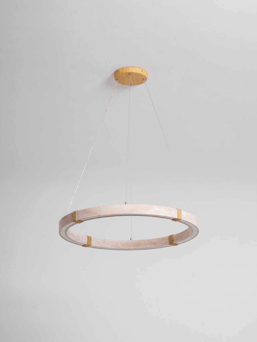 Circle Travertine Pendant Lamp – Minimalist Stone Disc