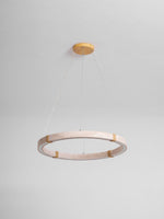 Circle Travertine Pendant Lamp – Minimalist Stone Disc