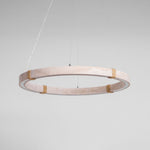 Circle Travertine Pendant Lamp – Minimalist Stone Disc