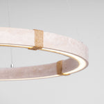 Circle Travertine Pendant Lamp – Minimalist Stone Disc