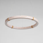 Circle Travertine Pendant Lamp – Minimalist Stone Disc