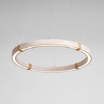 Circle Travertine Pendant Lamp – Minimalist Stone Disc