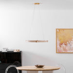 Circle Travertine Pendant Lamp – Minimalist Stone Disc