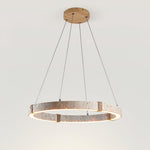 Circle Travertine Pendant Lamp – Minimalist Stone Disc
