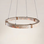 Circle Travertine Pendant Lamp – Minimalist Stone Disc