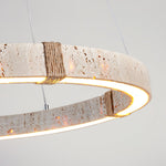 Circle Travertine Pendant Lamp – Minimalist Stone Disc
