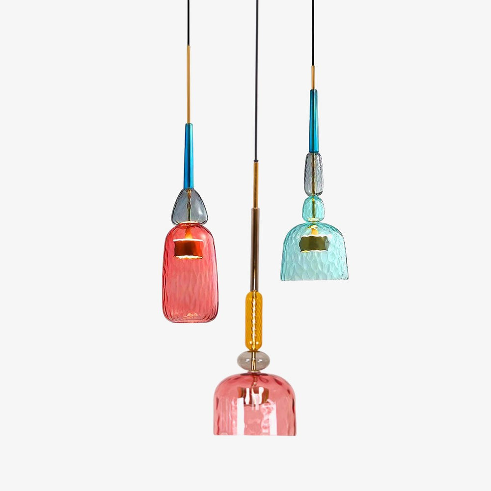 Candy Drop Hand-Blown Glass Pendant – Modular Multi-Color Cluster