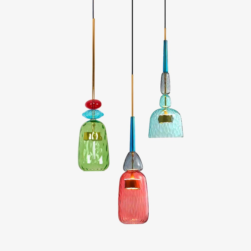 Candy Drop Hand-Blown Glass Pendant – Modular Multi-Color Cluster