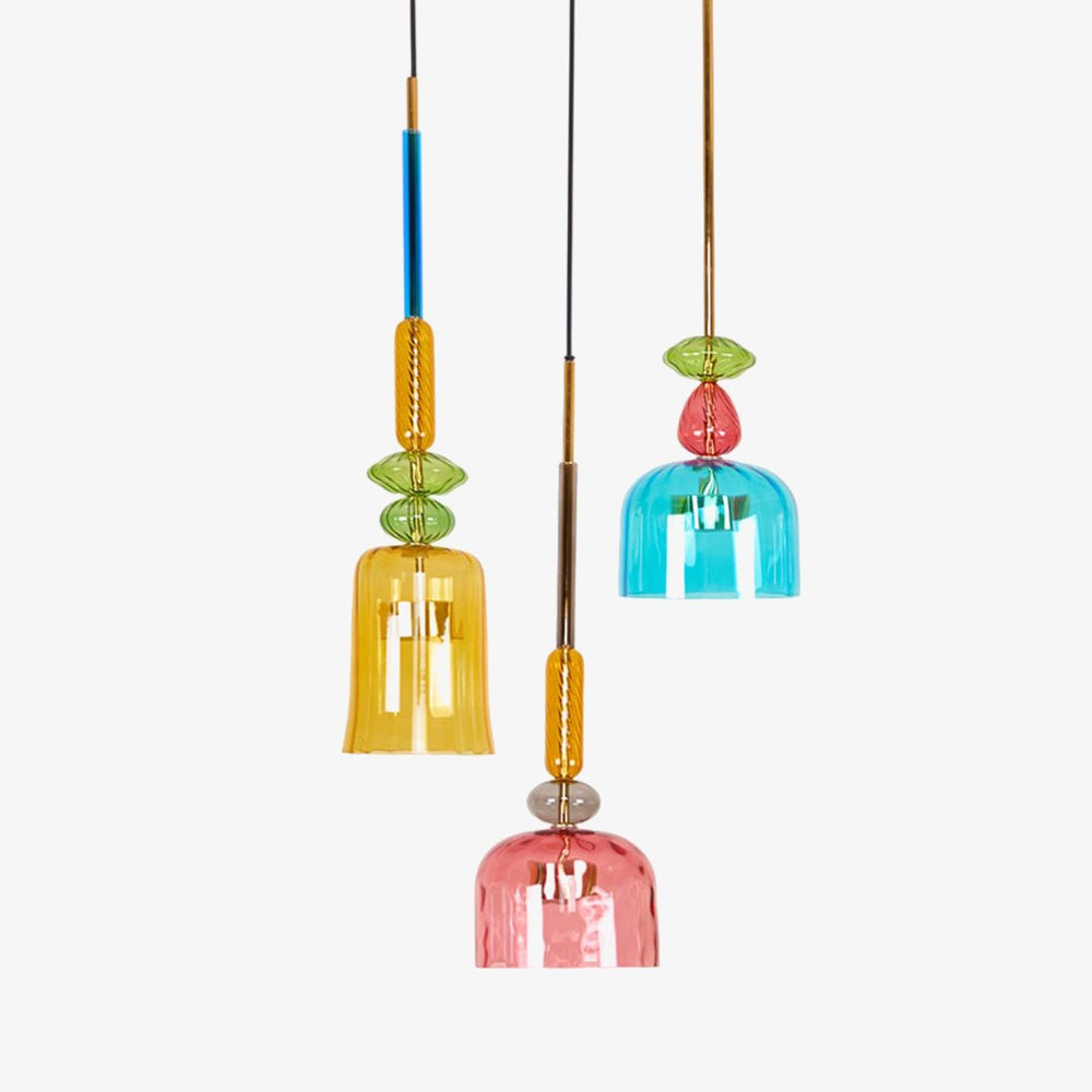 Candy Drop Hand-Blown Glass Pendant – Modular Multi-Color Cluster
