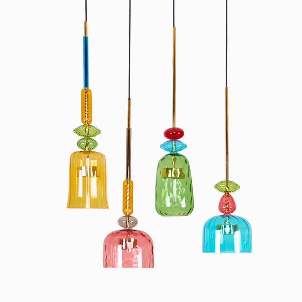 Candy Drop Hand-Blown Glass Pendant – Modular Multi-Color Cluster