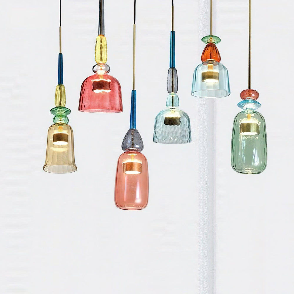 Candy Drop Hand-Blown Glass Pendant – Modular Multi-Color Cluster