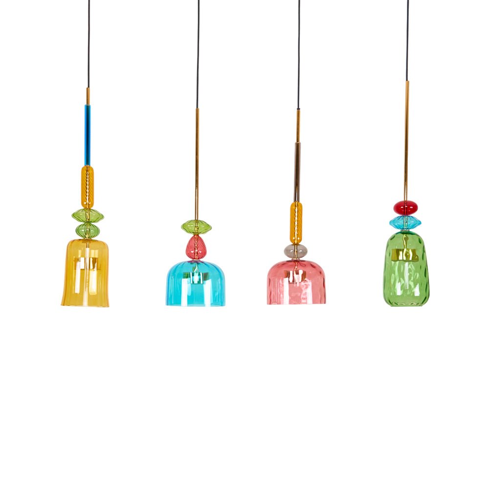 Candy Drop Hand-Blown Glass Pendant – Modular Multi-Color Cluster