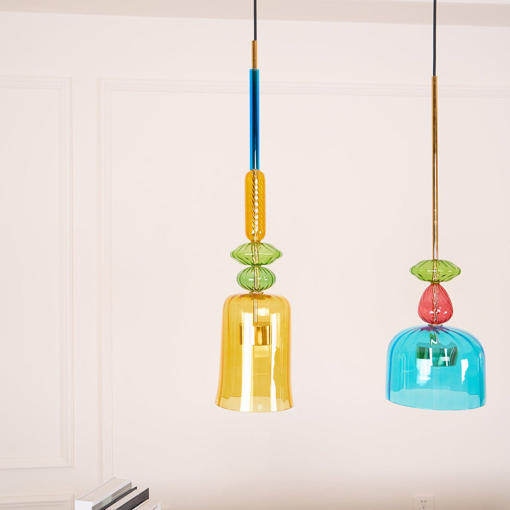 Candy Drop Hand-Blown Glass Pendant – Modular Multi-Color Cluster