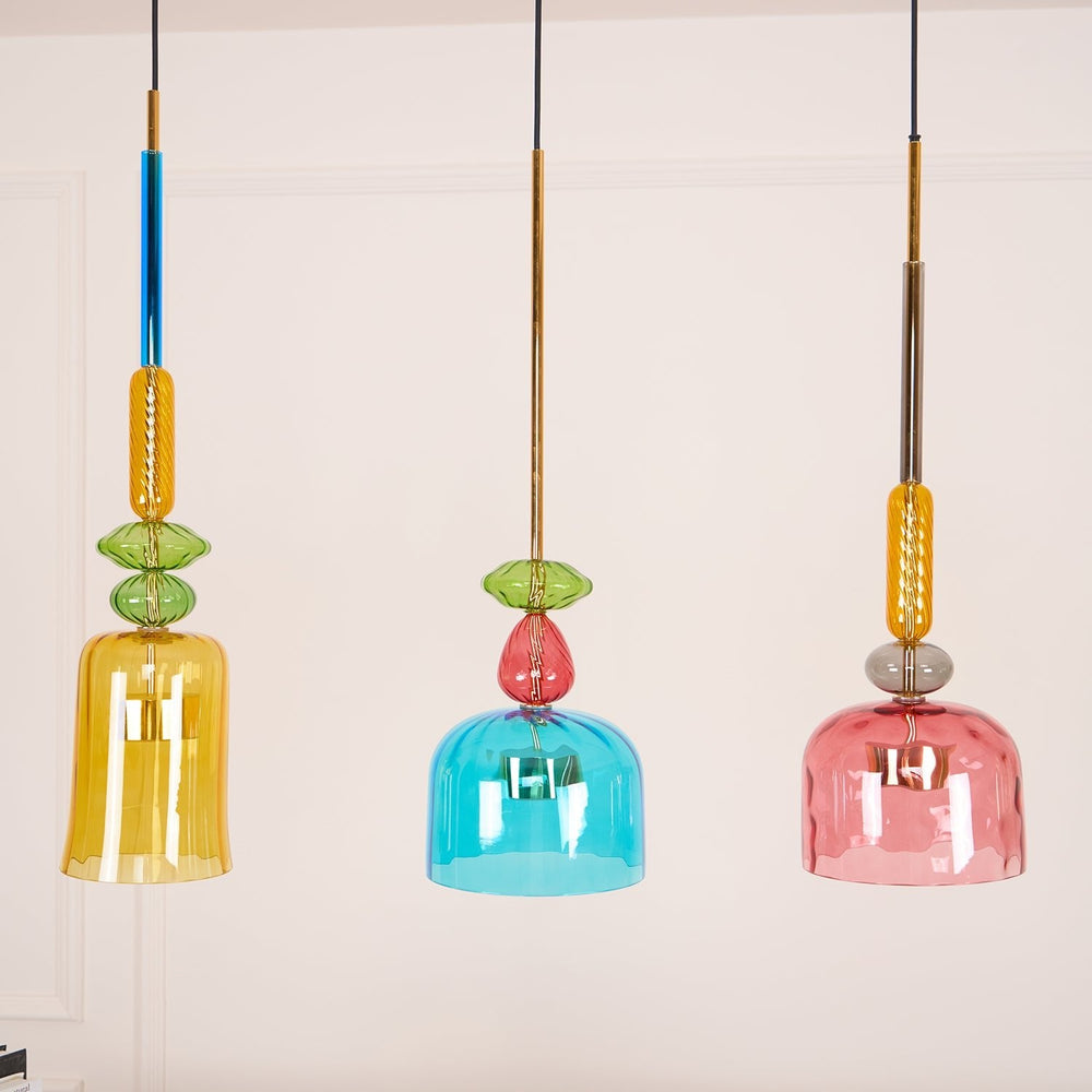 Candy Drop Hand-Blown Glass Pendant – Modular Multi-Color Cluster