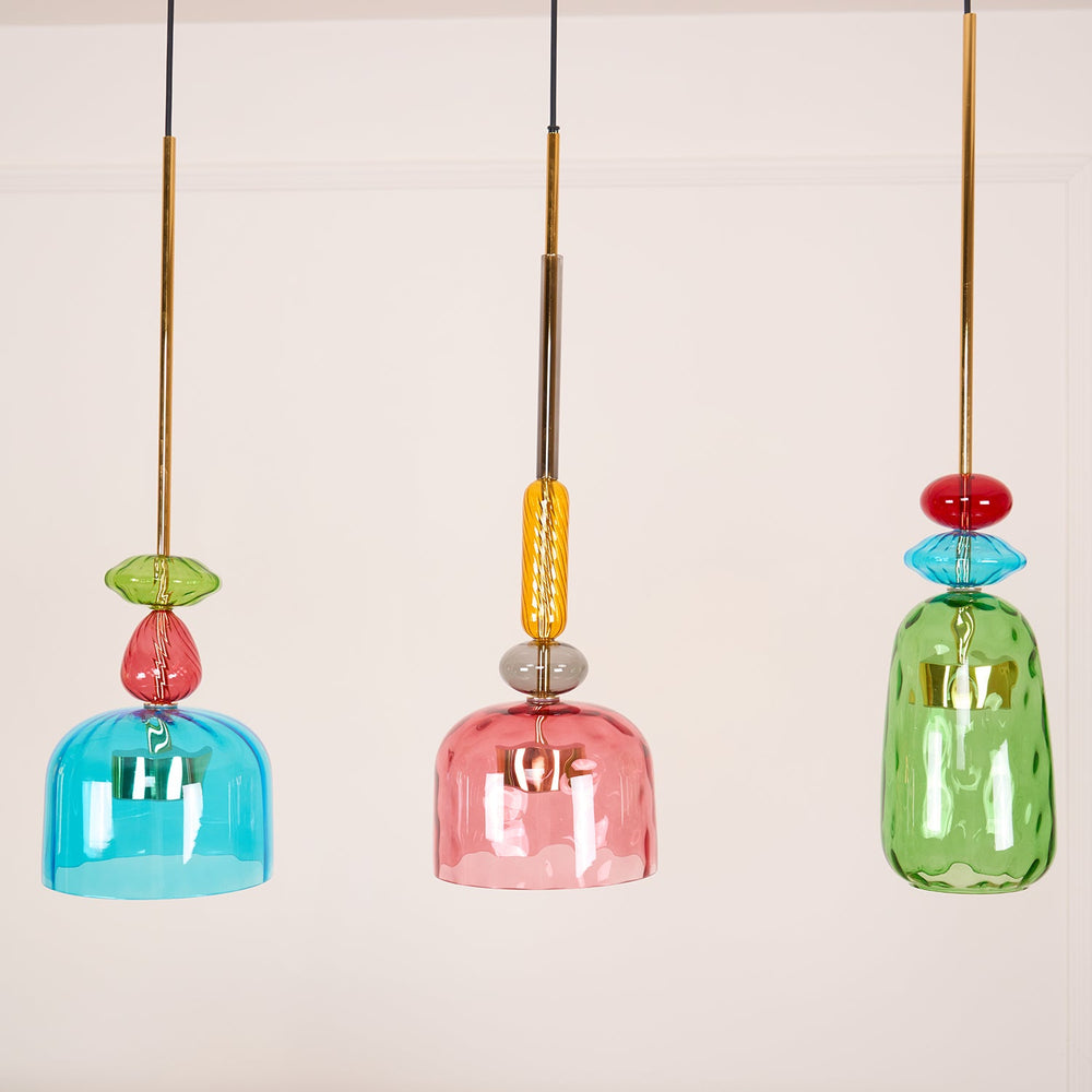 Candy Drop Hand-Blown Glass Pendant – Modular Multi-Color Cluster