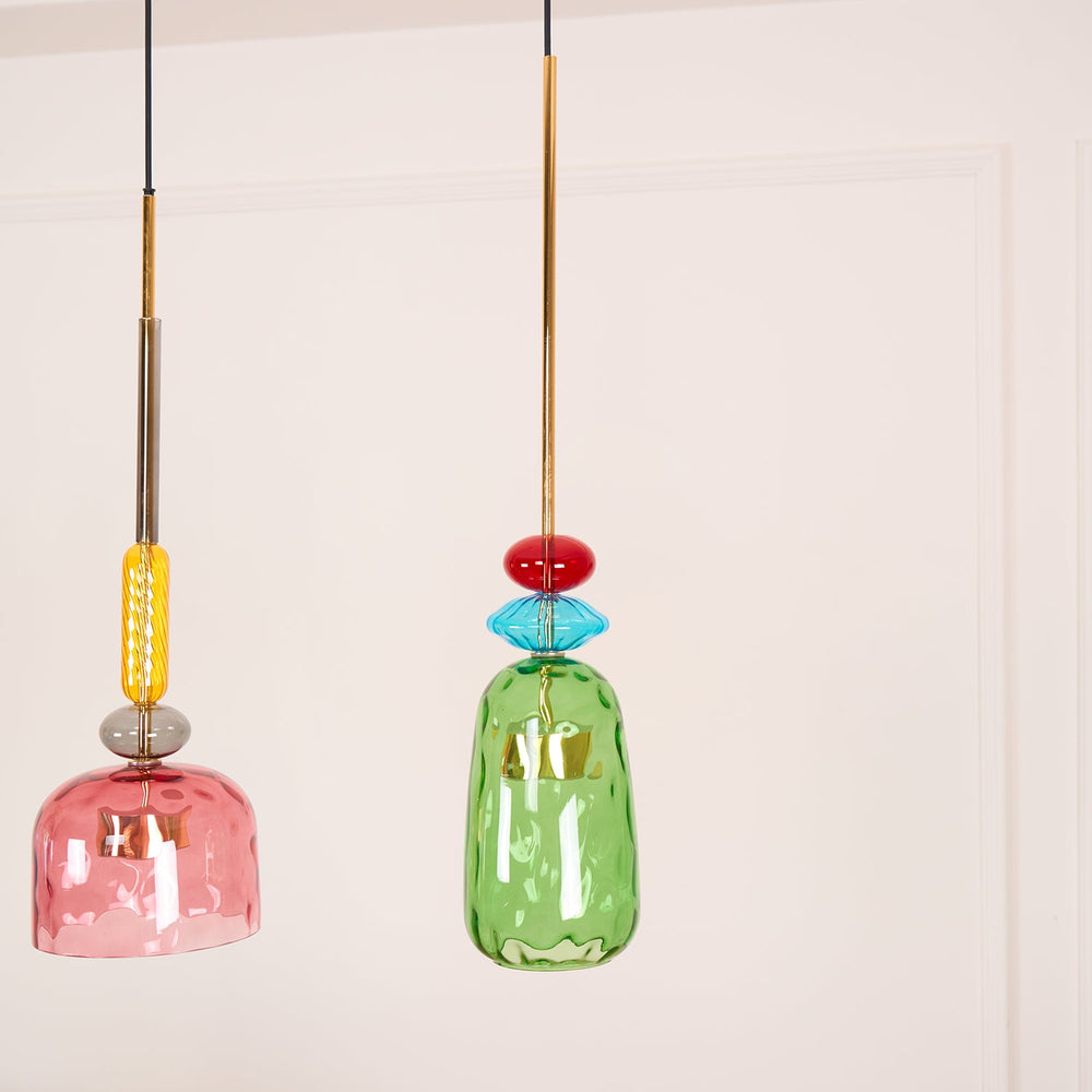 Candy Drop Hand-Blown Glass Pendant – Modular Multi-Color Cluster