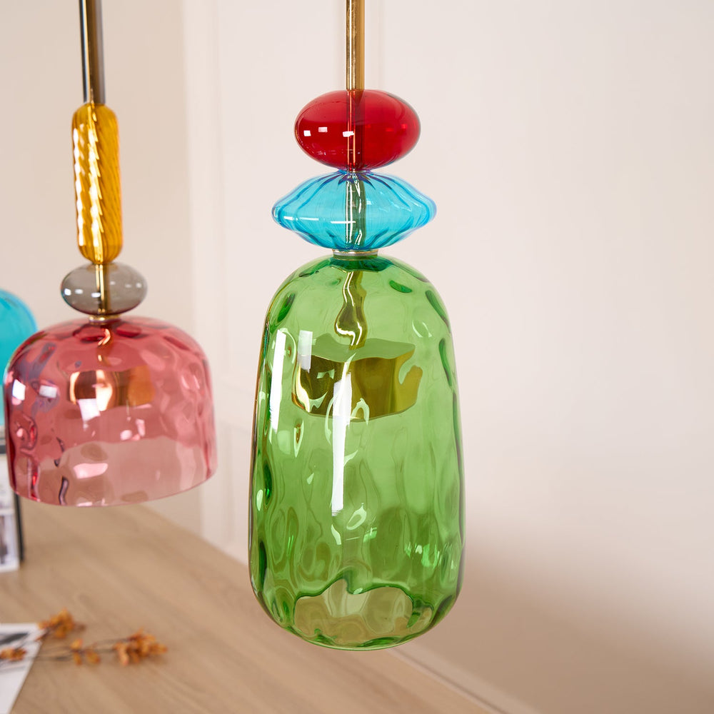 Candy Drop Hand-Blown Glass Pendant – Modular Multi-Color Cluster