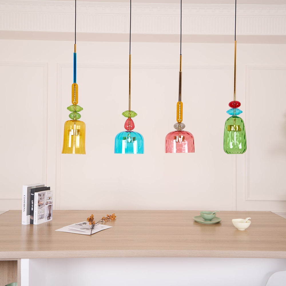 Candy Drop Hand-Blown Glass Pendant – Modular Multi-Color Cluster