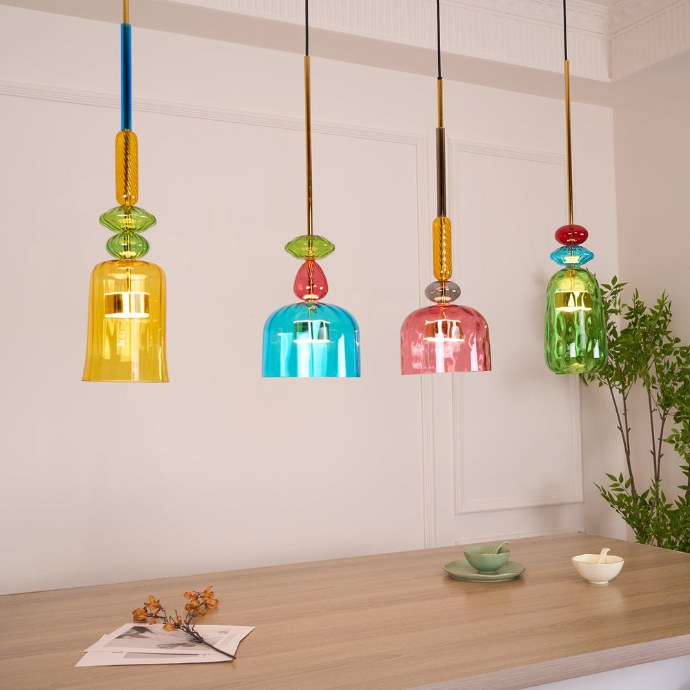 Candy Drop Hand-Blown Glass Pendant – Modular Multi-Color Cluster