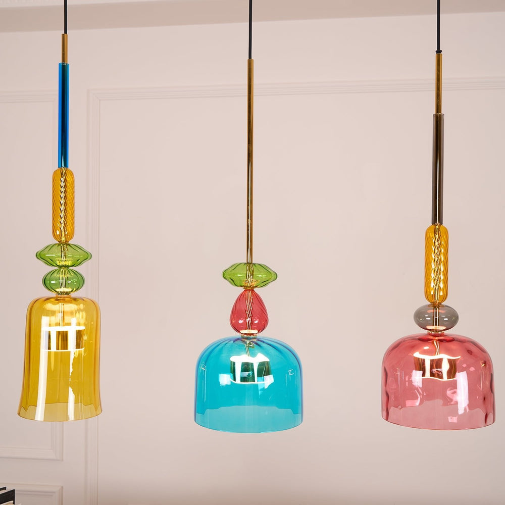 Candy Drop Hand-Blown Glass Pendant – Modular Multi-Color Cluster