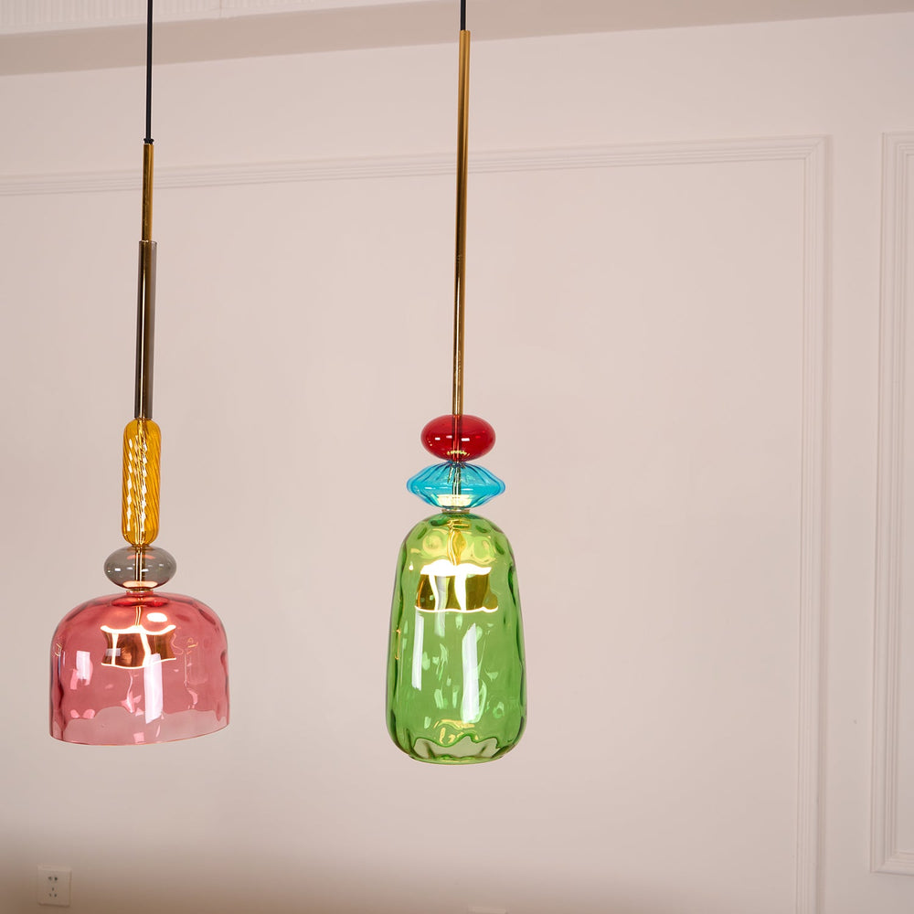 Candy Drop Hand-Blown Glass Pendant – Modular Multi-Color Cluster