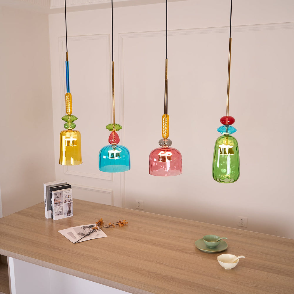 Candy Drop Hand-Blown Glass Pendant – Modular Multi-Color Cluster