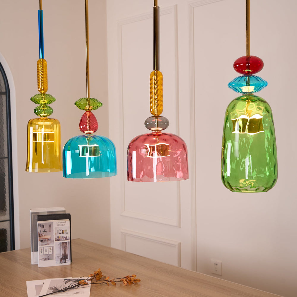 Candy Drop Hand-Blown Glass Pendant – Modular Multi-Color Cluster