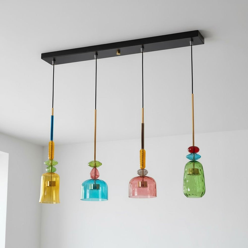 Candy Drop Hand-Blown Glass Pendant – Modular Multi-Color Cluster