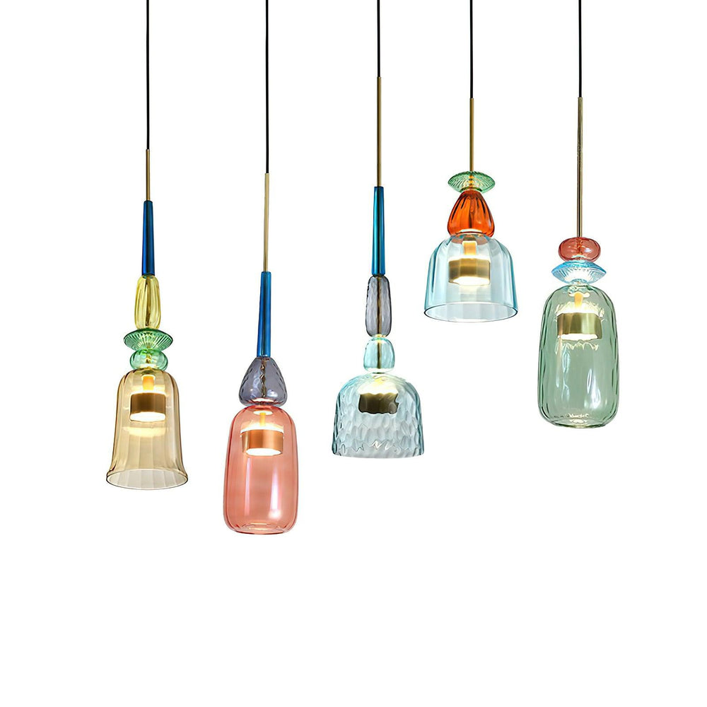 Candy Drop Hand-Blown Glass Pendant – Modular Multi-Color Cluster