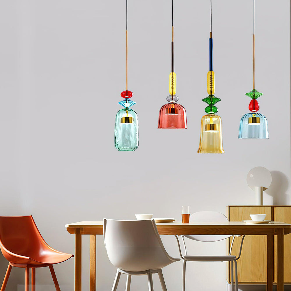 Candy Drop Hand-Blown Glass Pendant – Modular Multi-Color Cluster