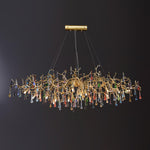 Colorful Raindrop Brass Branch Chandelier