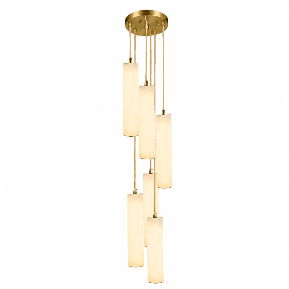 Column Alabaster Staircase Chandelier