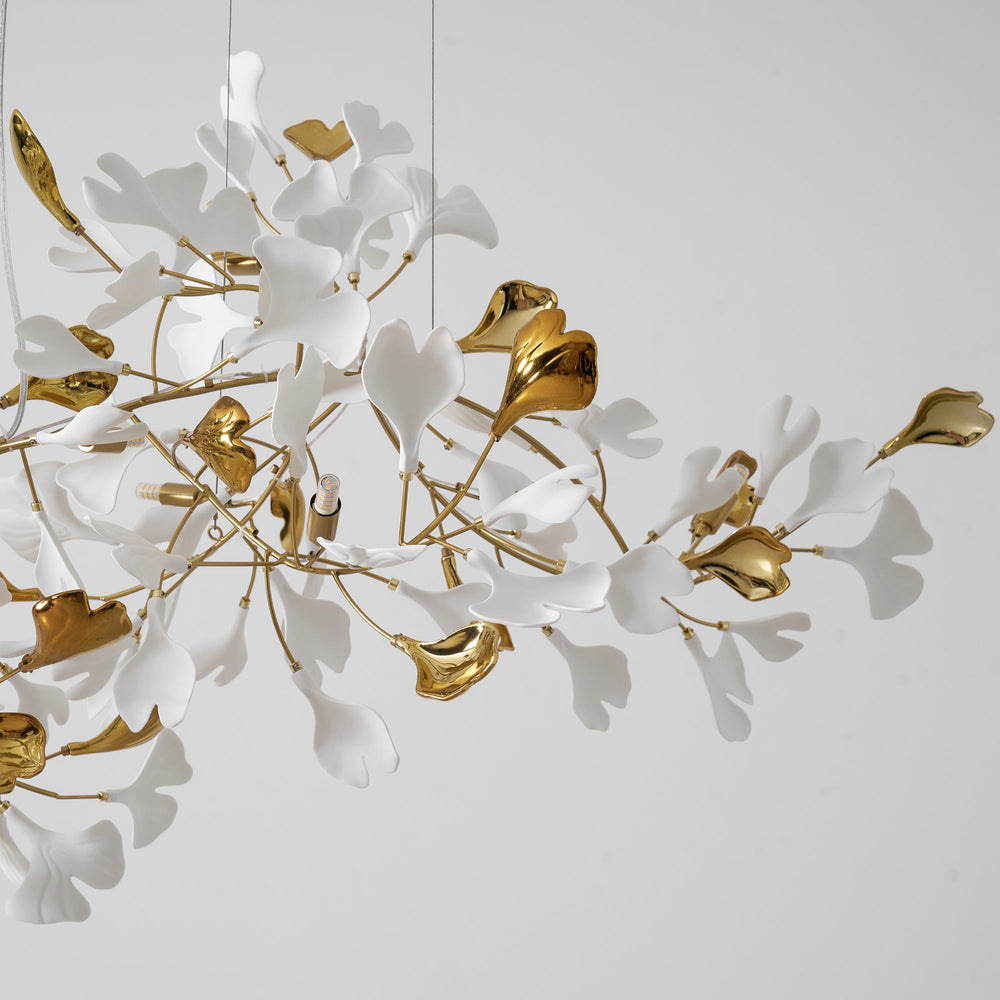 Gingko Leaf Duo Chandelier – Handcrafted Porcelain Statement