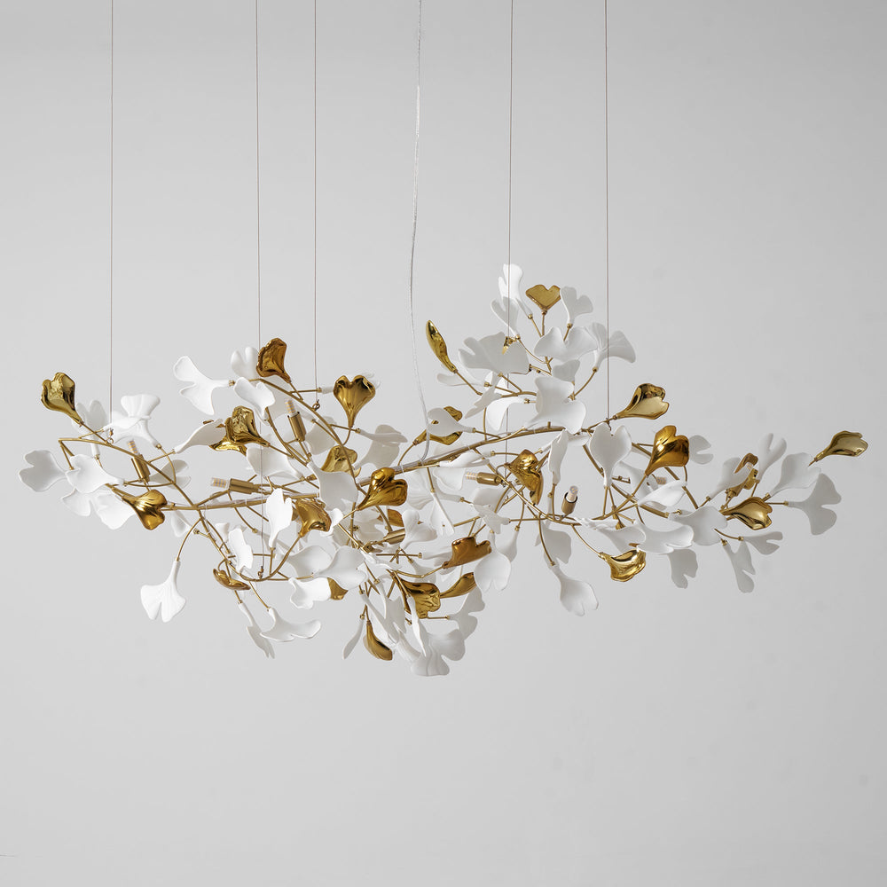 Gingko Leaf Duo Chandelier – Handcrafted Porcelain Statement