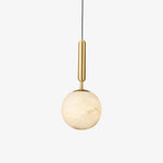 Bosso Alabaster Sculptural Pendant – Brass & Stone