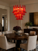 Crimson Glass Petals Chandelier