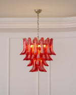 Crimson Glass Petals Chandelier