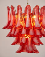 Crimson Glass Petals Chandelier