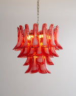 Crimson Glass Petals Chandelier