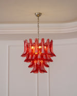 Crimson Glass Petals Chandelier