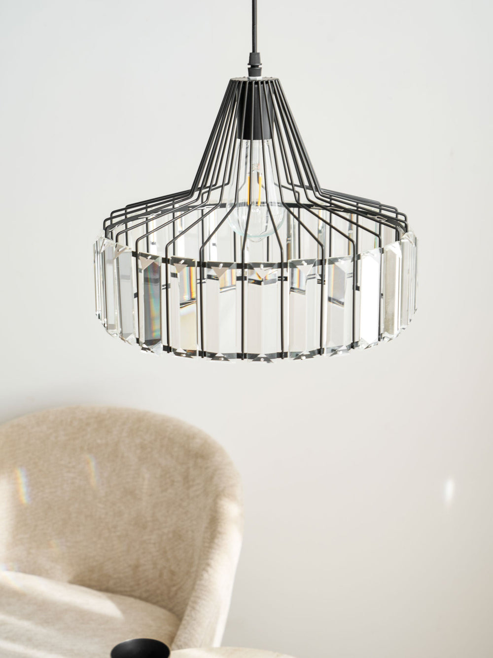Crystal Drum Pendant Lamp – Sophisticated Modern Glass