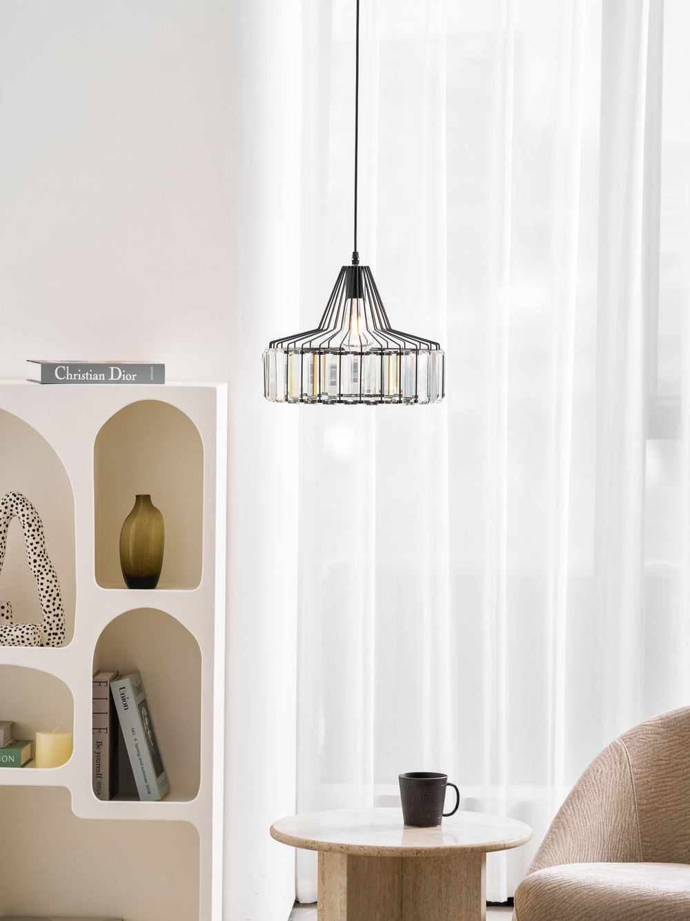 Crystal Drum Pendant Lamp – Sophisticated Modern Glass