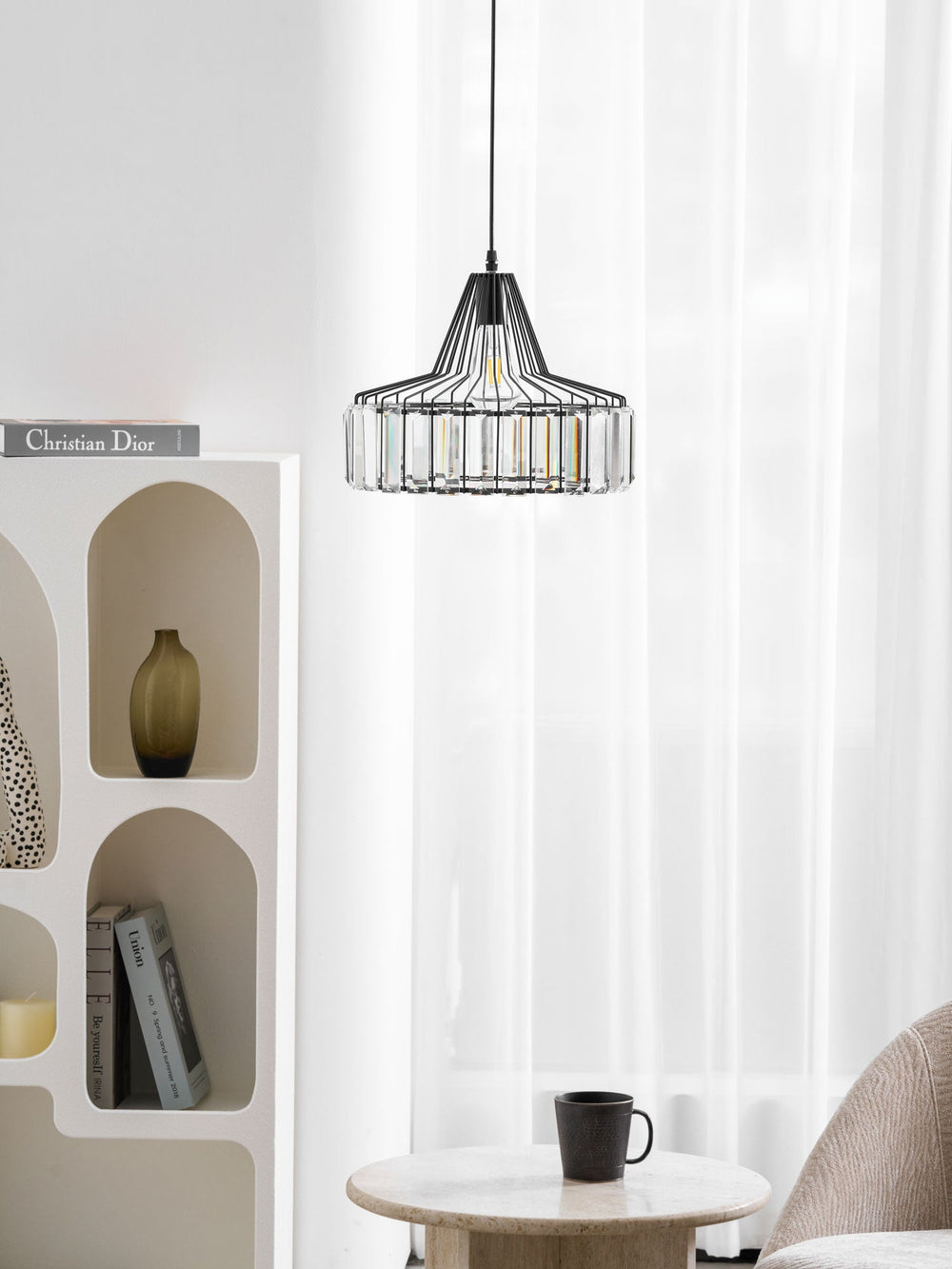 Crystal Drum Pendant Lamp – Sophisticated Modern Glass