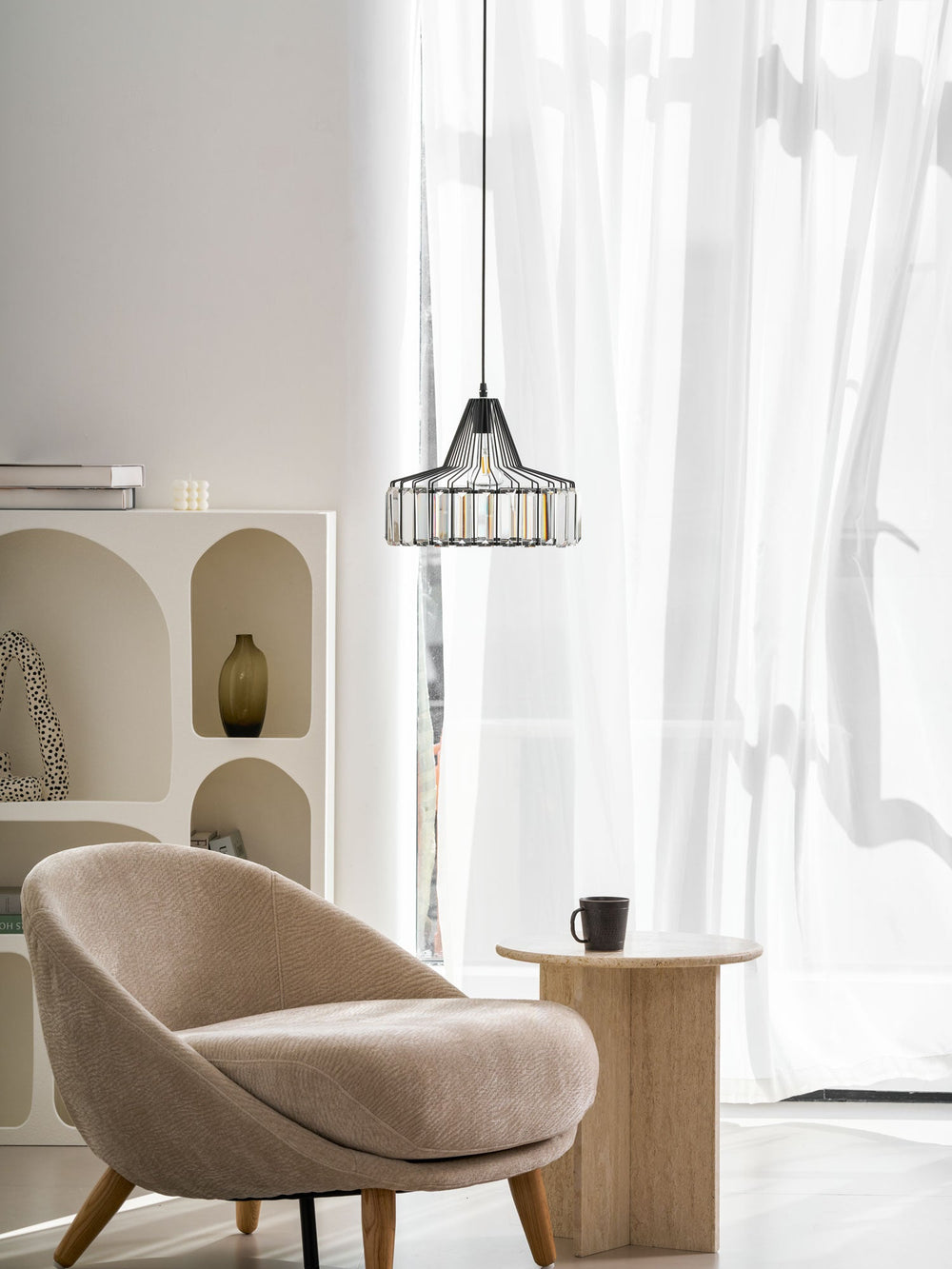 Crystal Drum Pendant Lamp – Sophisticated Modern Glass
