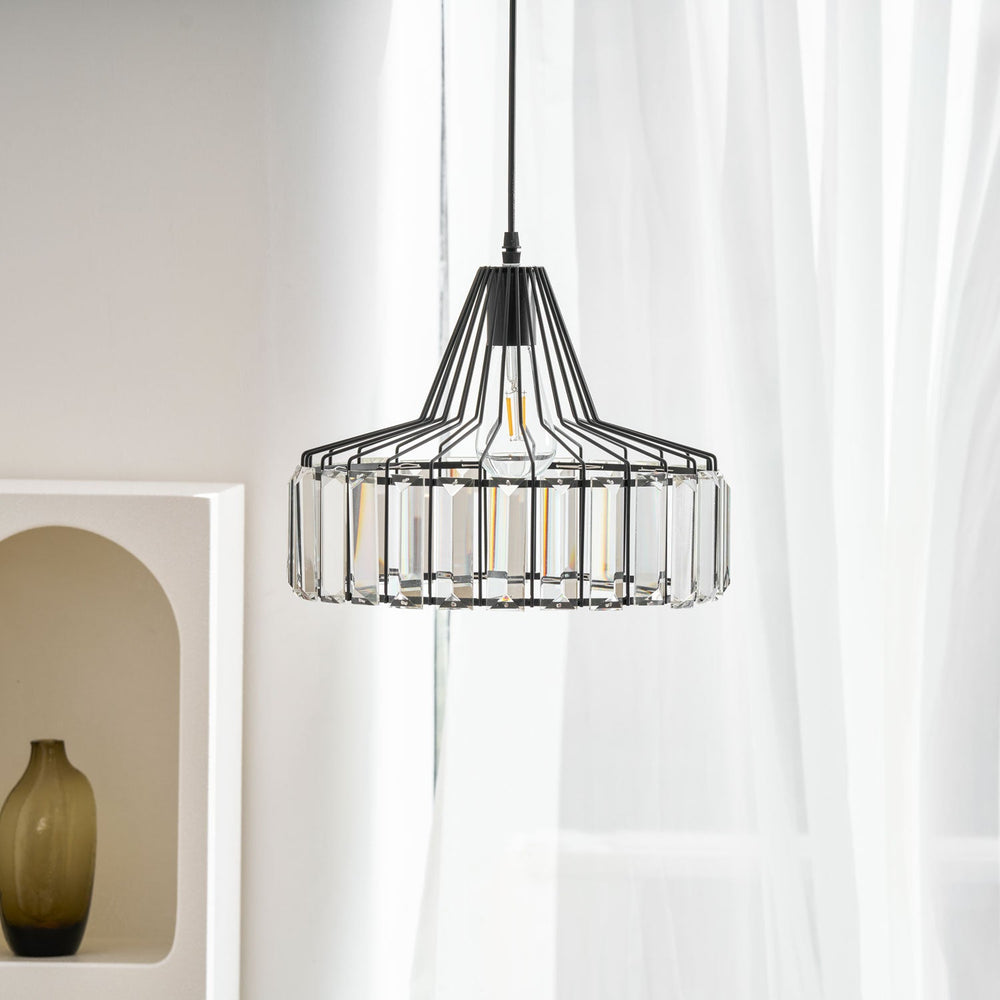 Crystal Drum Pendant Lamp – Sophisticated Modern Glass