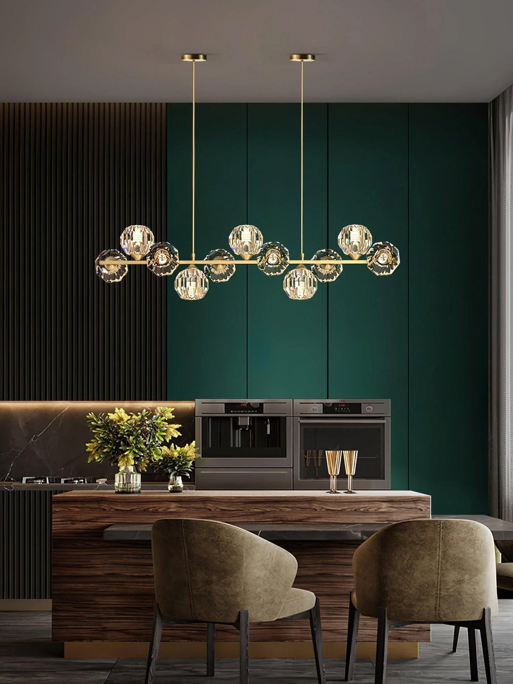 Crystal Glass Ball Chandelier