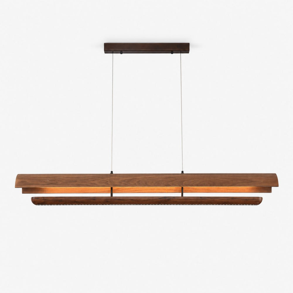 Curved Wood Linear Pendant Light