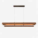 Curved Wood Linear Pendant Light