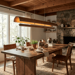 Curved Wood Linear Pendant Light